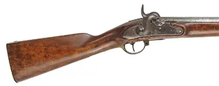 Antique Model 1809/39 Potsdam Musket 
.72 caliber, 41" barrel,
1825 dated lock,  percussion conversion,
beech stock, brass trim